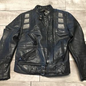 Vtg Hein Gericke Harley Davidson Motorcycle Biker Women's Leather Jacket Size 36